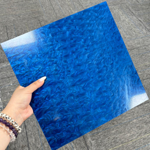 แผ่นอะคริลิคหล่อแบบลายน้ำสีฟ้าขนาด 3 มม. 8x12 นิ้ว 12x12 นิ้ว แผ่น PMMA สำหรับตกแต่ง ตัดด้วยเลเซอร์ สำหรับงานเฟอร์นิเจอร์ งานฝีมือ DIY แผ่นป้องกันกีตาร์ - Product Image 4