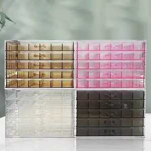 120 Grid Transparent Multi-function Storage Tools Green Clear Pink Jewelry Rhinestone Drawer Box Acrylic Nails Charm Storage Box