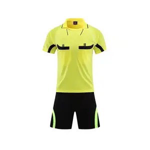 Conjunto de uniformes de árbitro de fútbol, camiseta transpirable de diseño de bolsillo