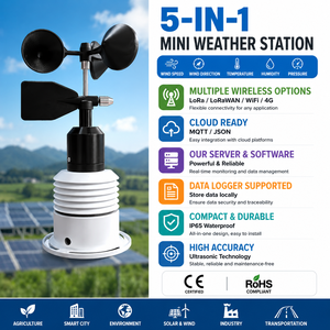MINI ESTACIÓN METEOROLÓGICA TODO EN UNO, SENSOR DE VELOCIDAD Y DIRECCIÓN <span class=keywords><strong>DEL</strong></span> VIENTO, ANEMÓMETRO, TEMPERATURA <span class=keywords><strong>DEL</strong></span> AIRE, HUMEDAD, PRESIÓN ATMOSFÉRICA - Product Image 2