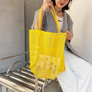 <span class=keywords><strong>Sac</strong></span> de plage d'été en nylon maillé transparent grande capacité avec logo personnalisé, 4 couleurs, idéal pour les fêtes au bord de la piscine, les courses et la plage - Product Image 5