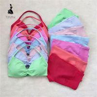 Ensemble de yoga sans couture très vendu, léger, compressif, couleur unie, séchage rapide, soutien-gorge de sport, short, ensembles de fitness élastiques