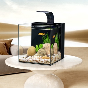 Aquarium rectangulaire en verre ultra-blanc écologique de petite taille avec lampe, filtration arrière, vente en gros YEE Factroy - Product Image 5
