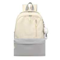 Sac à dos étudiant pour ordinateur portable 15,6 pouces, design simple/minimaliste, en tissu Oxford polyester imperméable, fermeture éclair, 20-36L, Air