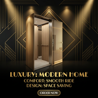 Ascenseur résidentiel pour villa et hôtel, taille personnalisée 2-5, entraînement hydraulique, moteur silencieux, capteur de porte automatique, protection contre les surcharges, adapté aux personnes âgées, PVC