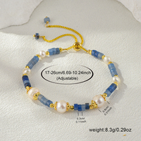 Conjunto de Collar y Pulsera de Piedras de Moda para Mujer con Perlas de Agua Dulce y Sodalita, Hecho en China, Zhejiang, para Ocasiones Casuales y Semi-formales