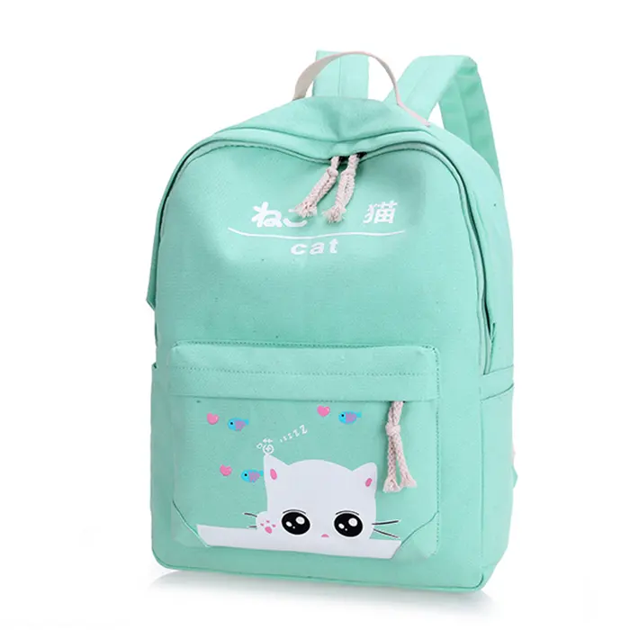 HSI hot sales Cute cat 4 pcs school bag set morrales children's backpack school accessories