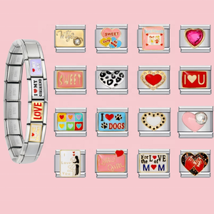 Pulseras de Charms Italianos Sweet Love Family Pet, con diseño de Pata de Perro, Gato y Corazón, Módulos de 9mm DIY, para Mamá, Amiga, Mujeres, Regalo de San Valentín y Cumpleaños - Product Image 1