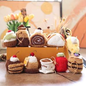 प्यारी दोपहर चाय केक श्रृंखला छोटी पेंडेंट प्लश खिलौना गुड़िया मिठाई बैग पेंडेंट कीचेन पीपी कपास भरने - Product Image 4