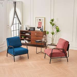 Sofá Cuadrado Europeo <span class=keywords><strong>de</strong></span> Una Plaza con Estructura Metálica, Relleno <span class=keywords><strong>de</strong></span> Esponja y Tapicería <span class=keywords><strong>de</strong></span> Tela Personalizable - Product Image 1