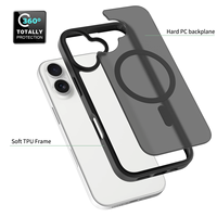 Coque de téléphone de luxe semi-transparente en TPU et PC dépoli, antichoc et magnétique, pour iPhone 17, 16, 15