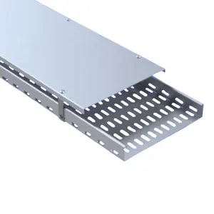 Hot Dip Galvanized Steel Heavy Duty Flexible Perforated Cable Tray with Cover Clip