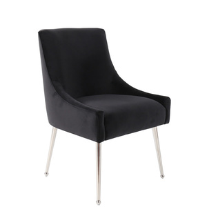 Silla de comedor moderna de lujo, muebles italianos de Hotel, tapizados en tela <span class=keywords><strong>americana</strong></span> de <span class=keywords><strong>terciopelo</strong></span> con parte trasera insertada, Estilo Vintage - Product Image 1