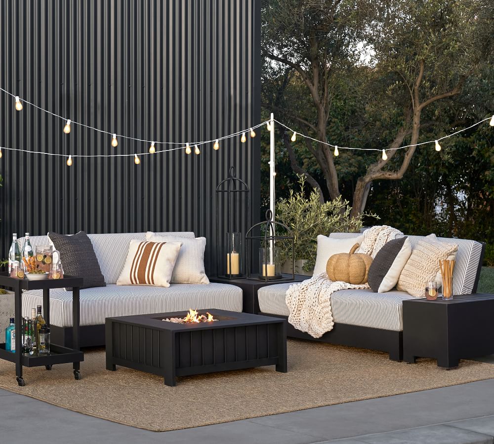 4-Piece Platform Sectional Set patio sofa aluminum outdoor furniture garden sofa set