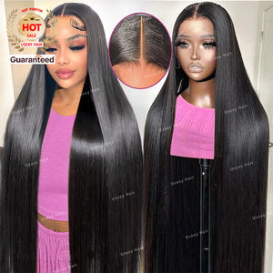 40 pulgadas viudas <span class=keywords><strong>pico</strong></span> 13x6 sin pegamento Hd transparente recto encaje Frontal peluca encaje Frontal 100 Peluca de cabello humano 250% densidad para mujer - Product Image 2