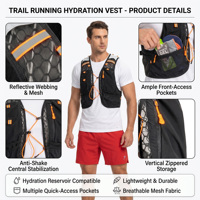 Gilet d'hydratation de course ultraléger personnalisé avec logo pour hommes et femmes, en maille respirante, sans rebondissement, avec poche à eau de 2L, pour marathon et trail