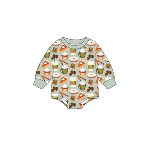 Combinaison courte à manches courtes pour bébé et enfant, imprimé alimentaire, vente en gros, modèle LR3035, ensemble pour garçon. - Product Image 1