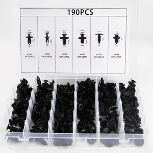 6 kích thước 190pcs tự động Fastener Clips xe lưu giữ đinh tán cửa Bảng điều khiển Fender Liner Bumper Fender TRIM nhựa hỗn hợp xe Clip