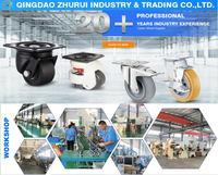 Qingdao Zhurui Industrial 50 65 75mm Frein de roue central à faible gravité Roulettes en nylon pivotantes à usage intensif