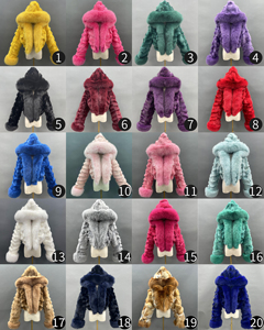 Janedur Logo personalizzato di colore colorato da ragazza soffice <span class=keywords><strong>pelliccia</strong></span> arancione a maniche lunghe di lusso da donna inverno cappotto corto in vera <span class=keywords><strong>pelliccia</strong></span> - Product Image 6