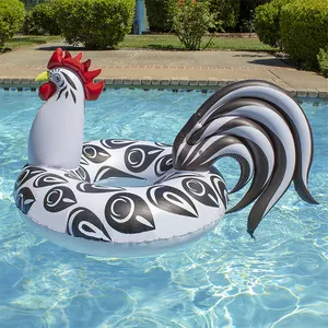 factory customized Pool master 48" Inflatable Rooster 1-Person Swimming Pool Inner Tube Float Black White