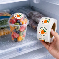 Gepersonaliseerde logo diepvriesvoedsel duurzame etiketten stickers waterdichte aangepaste etiketten voor voedsel fruit verpakkingen