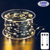 Guirlande lumineuse verte 24V pour travaux publics, 100M 1000 LED, étanche IP65, qualité professionnelle, extérieur, Noël, télécommande, directement de l'usine