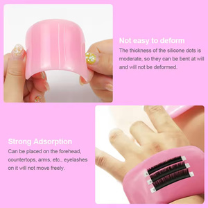Eyelash Extension Forehead Sticker <b>Pad</b> Silicone Pink Transparent Planting Graft Lashes Tray Stand Pallet <b>Pad</b> Holder Makeup Tools - Product Image 4