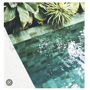 户外经典现代水线游泳池马赛克瓷砖天然绿石大理石马赛克游泳池瓷砖