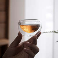 Tasse à thé en verre à double paroi personnalisée en borosilicate de haute qualité, petite, 30 ml