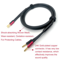 Fil de câble de haut-parleur tressé robuste avec prise banane plaquée or fil de haut-parleur Hifi Ofc