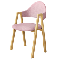 Chaise de salle à manger italienne moderne en bois massif de qualité, fauteuil de cuisine monoplace avec tissu, empilable pour la maison ou les centres commerciaux
