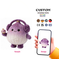 Porte-clés en peluche personnalisé en forme d'oignon violet mignon, en coton super doux, écologique, personnalisable, accessoires en peluche de haute qualité
