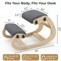 Chaise ergonomique à genouillères en gros, cadre en bois, hauteur réglable, chaise de salle à manger, rembourrage doux, soulagement des douleurs dorsales, pour la maison, le bureau, le bar