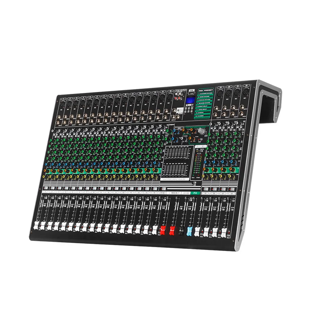 Mixer Audio 24 Ch, Peralatan Dj 24 Ch Model Terbaru Stereo Usb