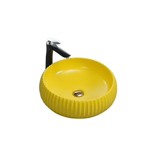 Lavabo en céramique multicolore personnalisé, design moderne à rayures, <span class=keywords><strong>CORONIS</strong></span> 9L, garantie 5 ans, pour salle de bain d'hôtel, lavabo à poser sur comptoir - Product Image 5