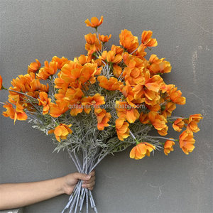 Vase de table de mariage E-887, décoration, fleurs artificielles <span class=keywords><strong>orange</strong></span>, fleurs de <span class=keywords><strong>cosmos</strong></span> en soie - Product Image 1