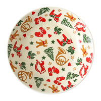 Style rétro nordique haute beauté maison Restaurant petit déjeuner bol assiette plateau de rangement noël assiette en céramique ensemble vaisselle en porcelaine
