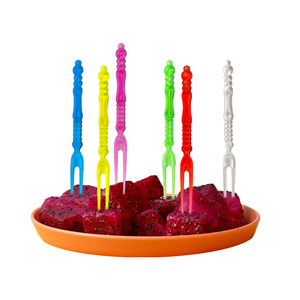 Forchetta da frutta colorata <span class=keywords><strong>per</strong></span> alimenti di vendita diretta in fabbrica adatta <span class=keywords><strong>per</strong></span> scatola da <span class=keywords><strong>pranzo</strong></span> <span class=keywords><strong>per</strong></span> bambini forchetta da dessert <span class=keywords><strong>per</strong></span> torta decorativa mini stuzzicadenti - Product Image 3