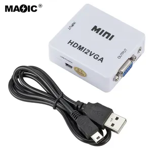 מכירה לוהטת לבן צבע מיני Hdmi ל-vga ממיר 1080p HDMI2VGA ממיר למחשב נייד מחשב hdtv מקרן