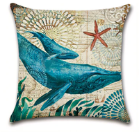 Housses de coussin carrées en lin imprimées en 3D personnalisables, motifs végétaux marins, amovibles, lavables, antibactériennes, antistatiques, LLIN 100%