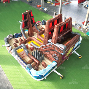 WINSUN Commercial Pirate Ship Themed Inflatable Playground Slide Obstacles Kids Birthday Parties Backyard Events - Product Image 5