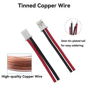 Cavo Elettronico JST PH2.0mm Passo 2P con Terminale Singolo 20/22/24/26 AWG, Cablaggio Elettronico con Estremità Stagnata, 10 20 30cm Disponibile - Product Image 3