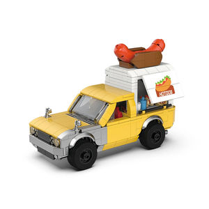 PB PB8858 Nuevo Modelo de Carritos de Hot Dogs, Camioneta Amarilla, Vehículo de Ensamblaje, 500 Piezas, Bloques de Construcción, Juguetes para Niños, Regalo - Product Image 1