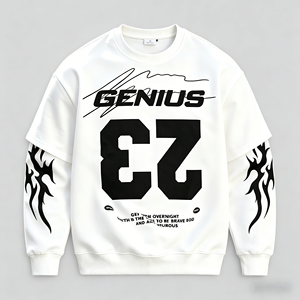 T-shirt da uomo personalizzata con stampa grafica, comoda, stile street hip-hop, a maniche lunghe, cropped, girocollo, pullover, felpa, maglietta - Product Image 3