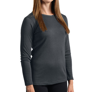 Elegante Camiseta básica de manga larga con cuello redondo Material de algodón Traje informal Ideal para el trabajo en casa o actividades al aire libre Ropa - Product Image 4