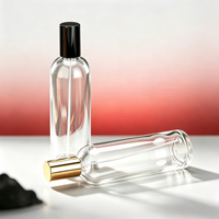Flacon de parfum cylindrique transparent de 100 ml, flacon de parfum en verre, flacon cosmétique à vaporisateur, flacon nu