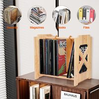 Porte-disque en bois empilable pour bricolage 80 ~ 100 LP Album Rack de rangement Classic CD Magazines Book Cube Crate Rack Tiroir Organisateurs