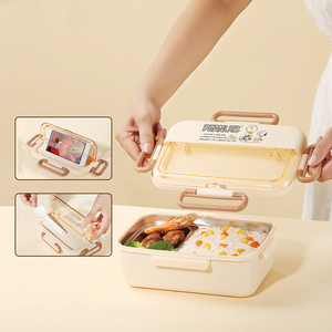 Boîte à bento Snoopys en acier inoxydable 304 avec sac isotherme, récipient à lunch étanche pour étudiants et employés de bureau - Product Image 3