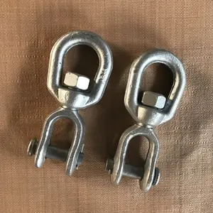 China Factory Sales G403 Hot Dip Galvanized Drop Forged Carbon Steel Jaw End Swivel Heavy Duty Chain Swivel For Lifting Towing